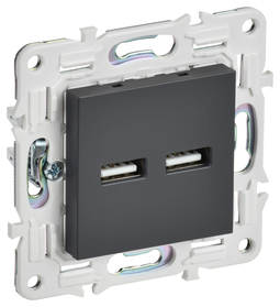 SKANDY Роз. USB A+A 3,1А SK-R15T титан IEK