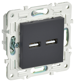 SKANDY Роз. USB A+A 3,1А SK-R15G граф. IEK