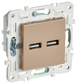 SKANDY Роз. USB A+A 3,1А SK-R15Sa песоч. IEK