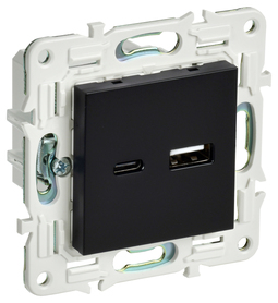 SKANDY Роз. USB A+C 18Вт SK-R13Bl черн. IEK
