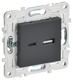 SKANDY Роз. USB A+C 18Вт SK-R13T титан IEK