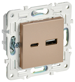 SKANDY Роз. USB A+C 18Вт SK-R13Sa песоч. IEK