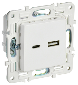 SKANDY Роз. USB A+C 3,1А SK-R14W арк. бел. IEK