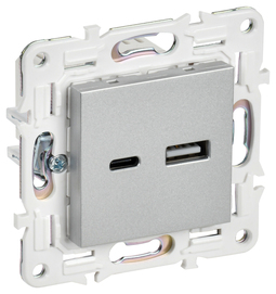 SKANDY Роз. USB A+C 3,1А SK-R14S сереб. IEK