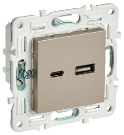SKANDY Роз. USB A+C 3,1А SK-R14Sh шамп. IEK