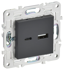 SKANDY Роз. USB A+C 3,1А SK-R14T титан IEK