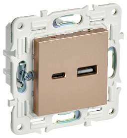 SKANDY Роз. USB A+C 3,1А SK-R14Sa песоч. IEK