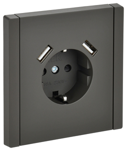 FORTE&PIANO Роз. з/к/ш в/к 16А USB A+A 3,1А FP345 сер. IEK