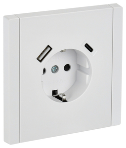 FORTE&PIANO Роз. з/к/ш в/к 16А USB A+C 18Вт FP247 бел. IEK