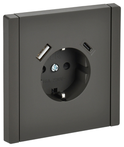 FORTE&PIANO Роз. з/к/ш в/к 16А USB A+C 18Вт FP347 сер. IEK