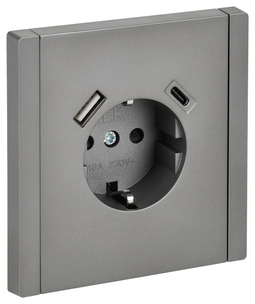 FORTE&PIANO Роз. з/к/ш в/к 16А USB A+C 18Вт FP547 ст. IEK