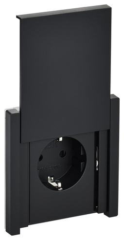 FORTE&PIANO Роз. с з/к/ш с кр. б/к 16А IP44 FP119 чер. IEK