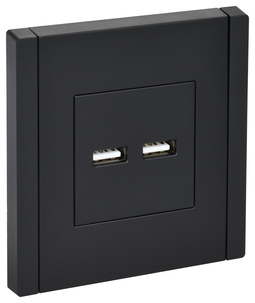 FORTE&PIANO Роз. USB A+A 3,1А FP149 чер. IEK