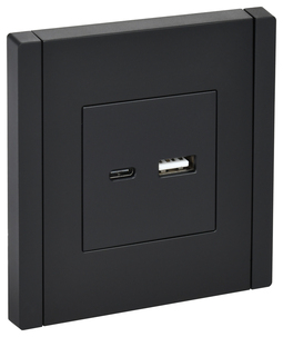 FORTE&PIANO Роз. USB A+C 3,1А FP150 чер. IEK