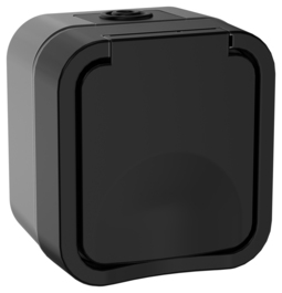 TORS Розетка 1-я с з/к кр. 16А IP55 TS120 графит IEK