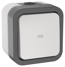 TORS Переключатель однокл. с ин. 10А IP55 TS202 сер-бел IEK