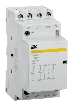 Модульный контактор IEK 4НО 20А 230В AC, MKK11-20-40