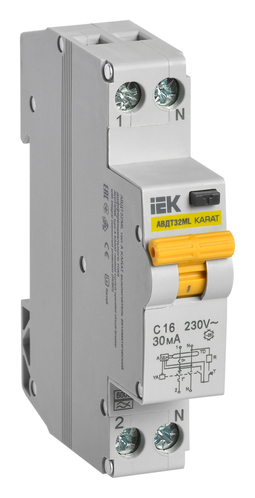 Выкл. авт. диф. тока АВДТ32ML тип A С16 30мА KARAT IEK