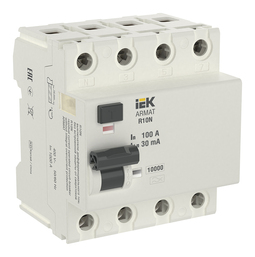 УЗО IEK ARMAT 4P 100А, 30 мА (AC), AR-R10N-4-100C030