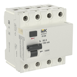 УЗО IEK ARMAT 4P 80А, 100 мА (AC), AR-R10N-4-080C100