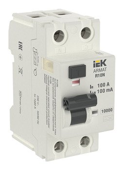 УЗО IEK ARMAT 2P 100А, 100 мА (A), AR-R10N-2-100A100